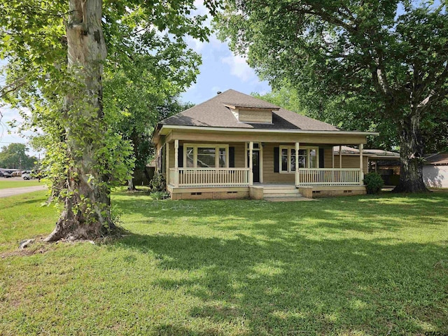 205 E Emma St, Bullard, TX 75757 - view of front of property featuring roof with shingles, a front lawn, and crawl space