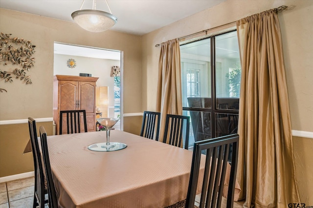 view of tiled dining room