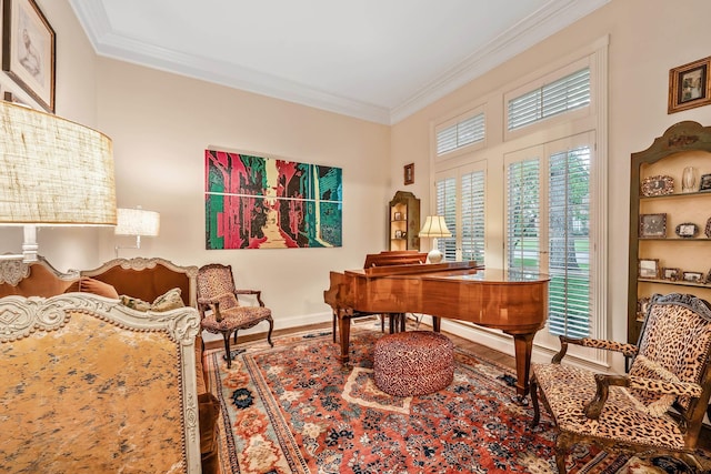 4831 Barclay Dr, Tyler, TX 75703 - sitting room with ornamental molding, wood finished floors, and baseboards
