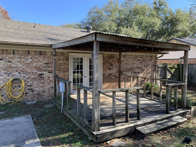 exterior space with a wooden deck