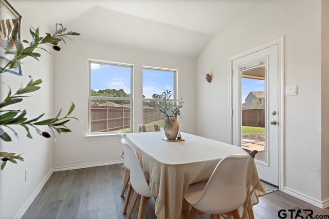 203 Parker Oaks Dr, Chandler, TX 75758 - dining room with wood finished floors, plenty of natural light, and lofted ceiling