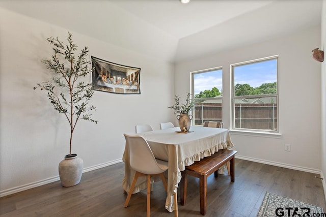 203 Parker Oaks Dr, Chandler, TX 75758 - dining space with dark wood-style flooring and baseboards