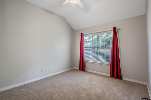 629 Whiteoak Ln, Tyler, TX 75703 - carpeted spare room with a ceiling fan and vaulted ceiling