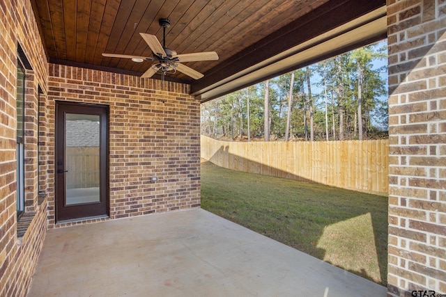 view of patio / terrace with ceiling fan