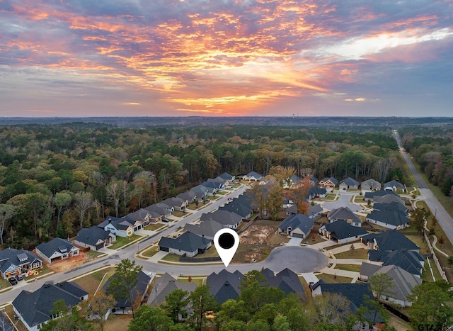 9161 Cave Branch Cv, Tyler, TX 75703 - view of property location with nearby suburban area and a forest