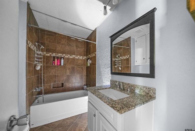 17607 Kristopher Cir, Whitehouse, TX 75791 - bathroom with vanity, shower / tub combination, and tile patterned flooring