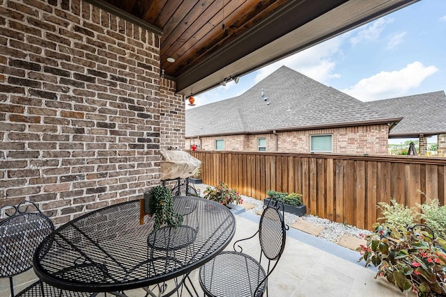 204 Providence Pl, Bullard, TX 75757 - fenced backyard featuring outdoor dining space and a patio area