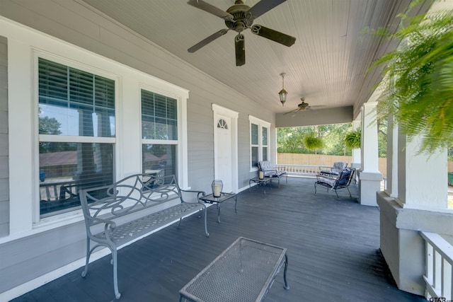 518 E Reagan St, Palestine, TX 75801 - covered porch featuring ceiling fan