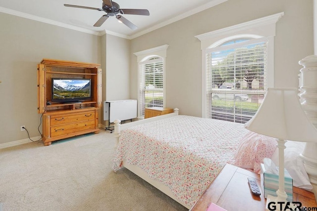302 Coventry St, Bullard, TX 75757 - bedroom with carpet flooring, crown molding, and ceiling fan