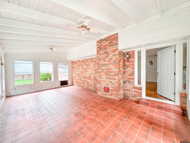 13909 Joe B Fulgham Cir, Brownsboro, TX 75756 - unfurnished sunroom featuring beamed ceiling