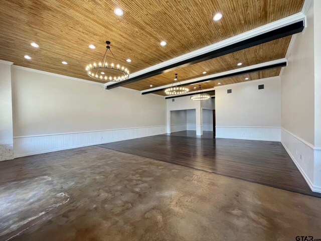 garage with wooden ceiling