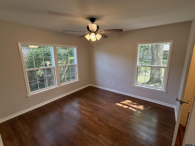 2533 Chelsea Dr, Tyler, TX 75701 - unfurnished room featuring dark wood-style flooring and ceiling fan