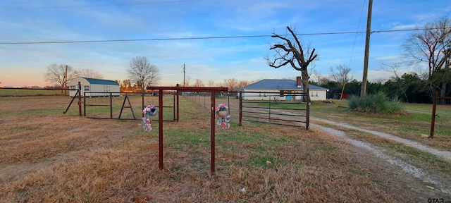 view of yard featuring a rural view