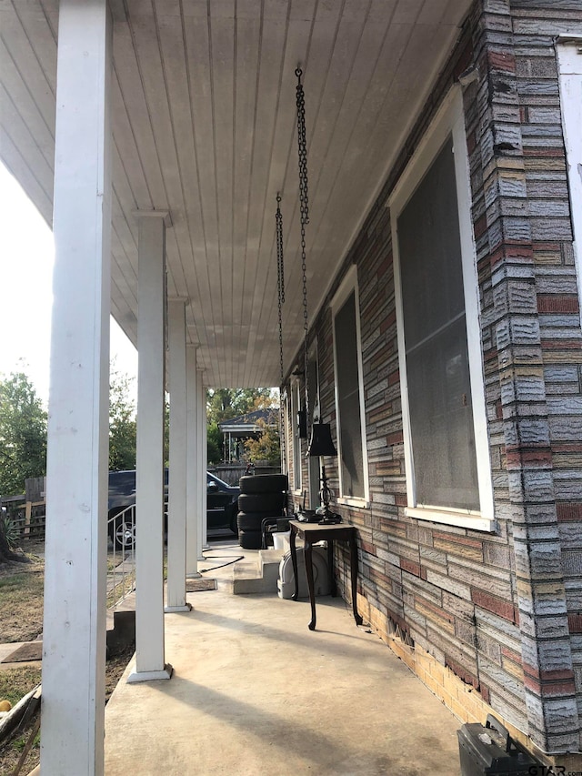 view of patio featuring covered porch