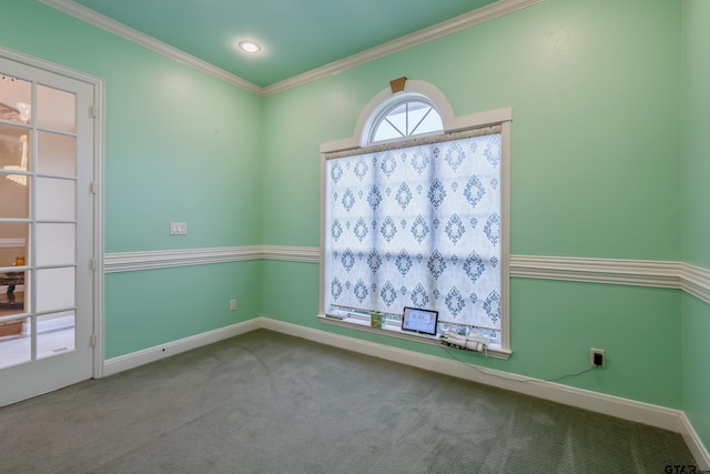 3072 Yasmeen Cir, Flint, TX 75762 - carpeted empty room featuring baseboards and crown molding