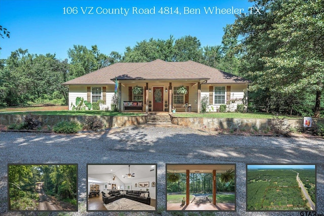 ranch-style house featuring a porch