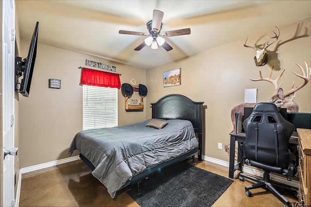 bedroom with ceiling fan