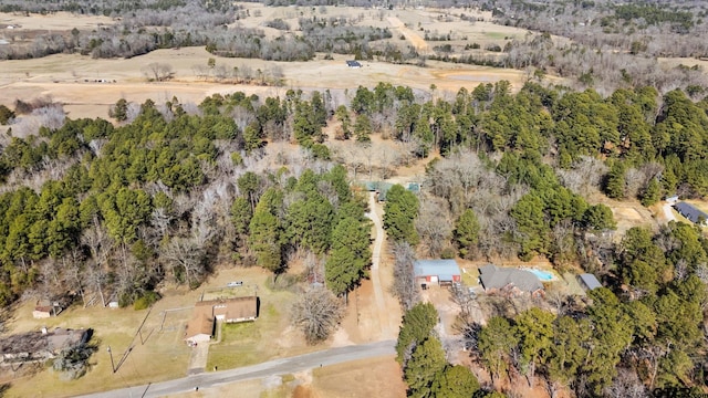 aerial view with a rural view