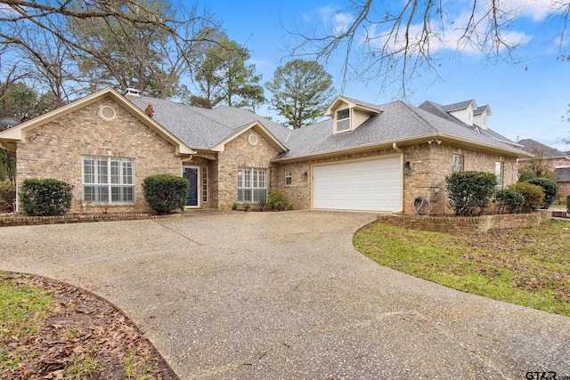 view of front facade with a garage