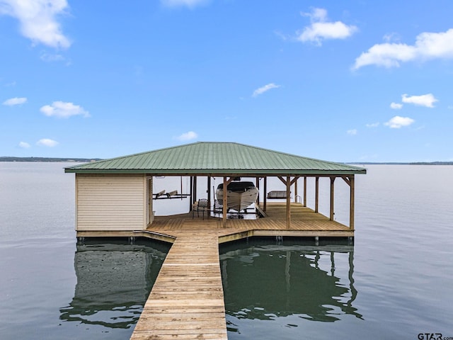 21028 Bay Shore Dr, Flint, TX 75762 - dock area featuring a water view and boat lift