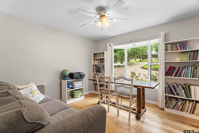 21028 Bay Shore Dr, Flint, TX 75762 - office space featuring ceiling fan and wood finished floors