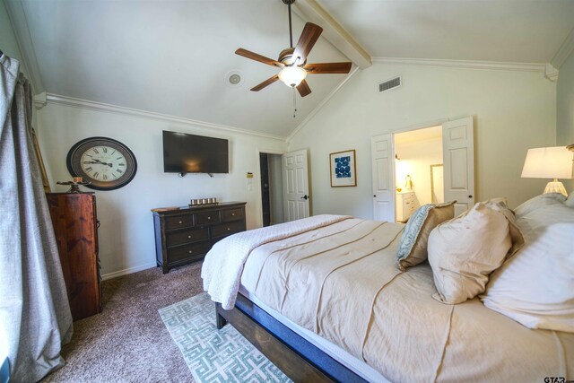11213 Chasewood Dr, Tyler, TX 75703 - carpeted bedroom with ornamental molding and ceiling fan