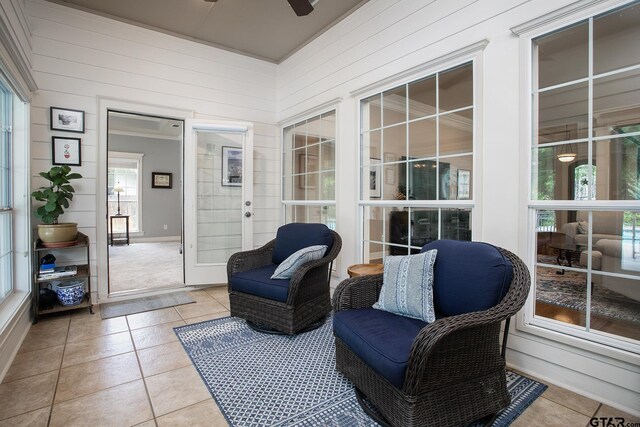 11208 Marsh Wren Cir, Flint, TX 75762 - sunroom / solarium featuring ceiling fan and french doors