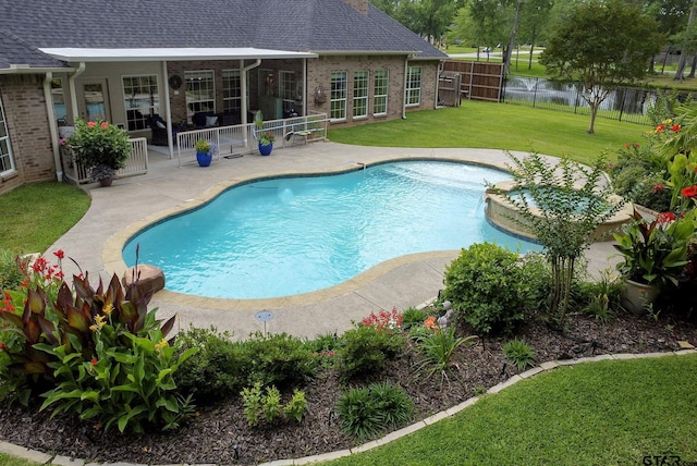 11208 Marsh Wren Cir, Flint, TX 75762 - view of swimming pool featuring a patio and a water view