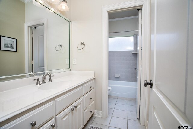 11208 Marsh Wren Cir, Flint, TX 75762 - full bath with vanity, tile patterned floors, and bathing tub / shower combination