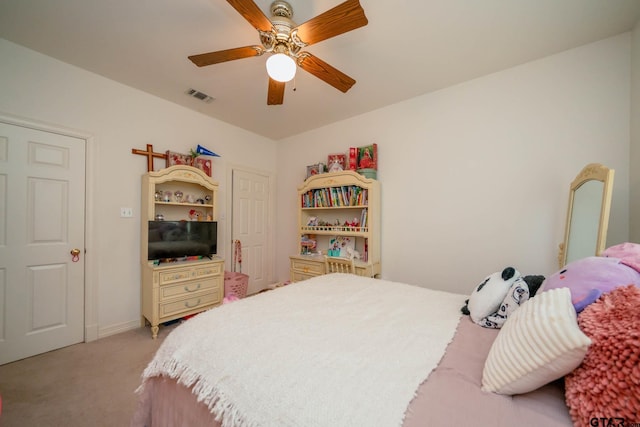 3 Casey Ct, Longview, TX 75604 - bedroom with light colored carpet and a ceiling fan
