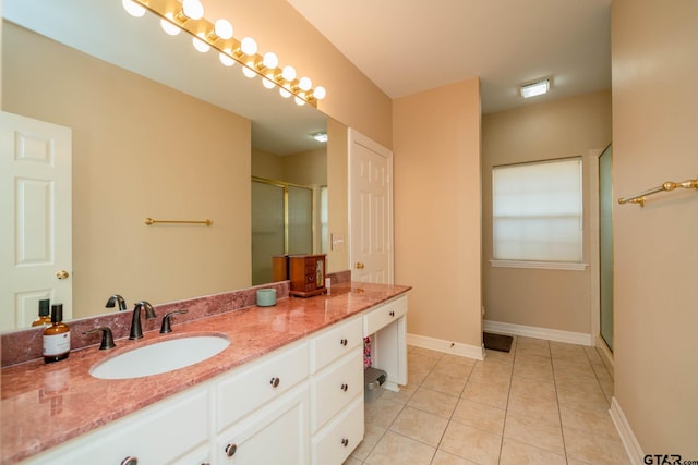 3 Casey Ct, Longview, TX 75604 - full bathroom with a shower stall, tile patterned floors, and vanity