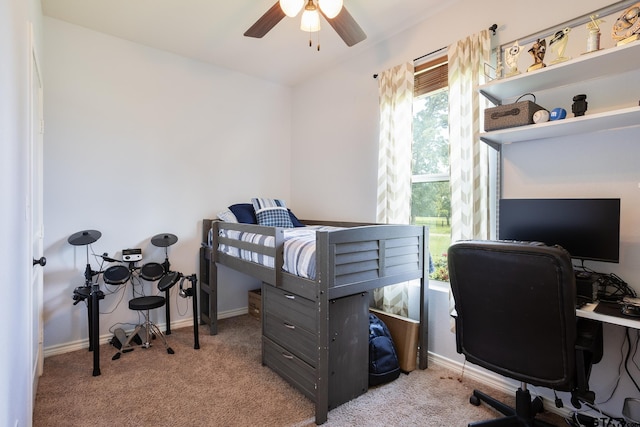 702 Jaxon Dr, Whitehouse, TX 75791 - carpeted bedroom featuring a desk and ceiling fan