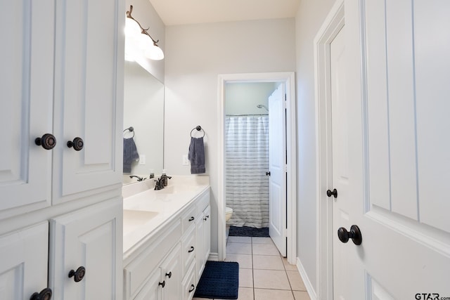 702 Jaxon Dr, Whitehouse, TX 75791 - full bath featuring double vanity, tile patterned flooring, and curtained shower