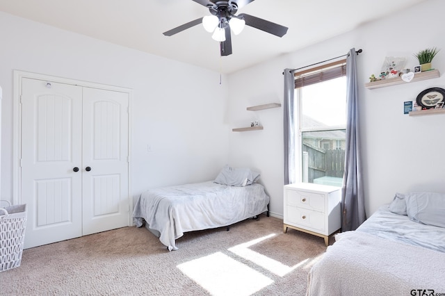 702 Jaxon Dr, Whitehouse, TX 75791 - carpeted bedroom with a closet and a ceiling fan