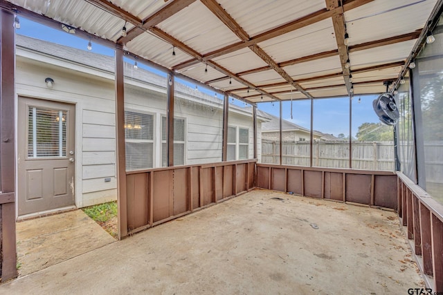 view of unfurnished sunroom