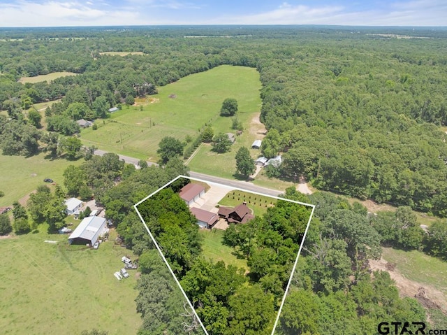 5766 Fm 279, Ben Wheeler, TX 75754 - aerial view of property's location featuring property boundaries highlighted