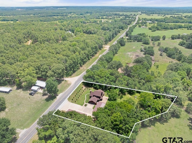 5766 Fm 279, Ben Wheeler, TX 75754 - aerial view of property and surrounding area with property parcel outlined