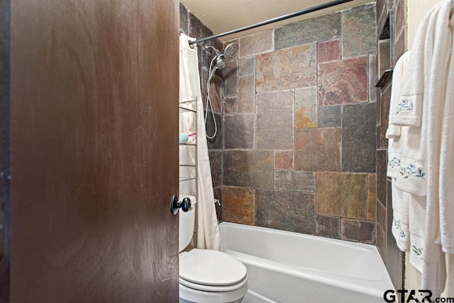 5766 Fm 279, Ben Wheeler, TX 75754 - bathroom with toilet and shower / bath combo with shower curtain