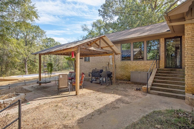 view of patio with a gazebo