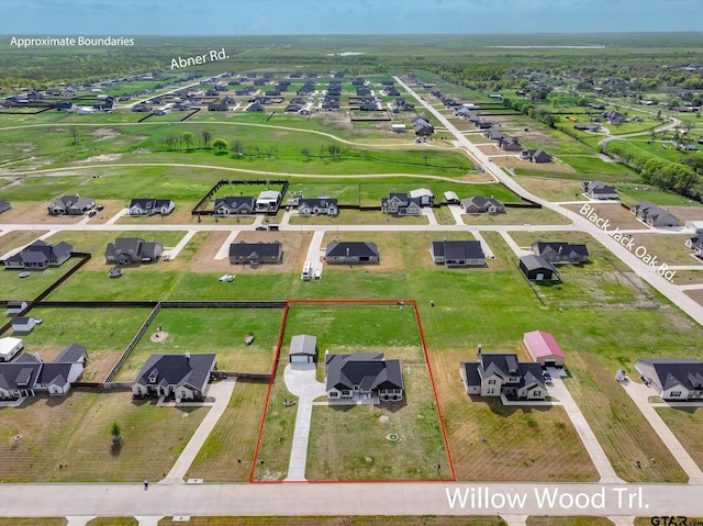 aerial view featuring a residential view