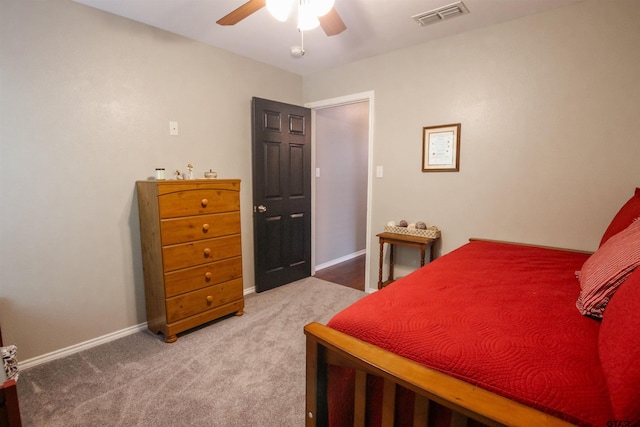 610 Winding Brook Ln, Tyler, TX 75703 - carpeted bedroom with visible vents, baseboards, and ceiling fan