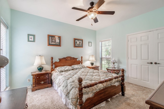 18400 Woodhollow Dr, Flint, TX 75762 - bedroom with light carpet and a ceiling fan