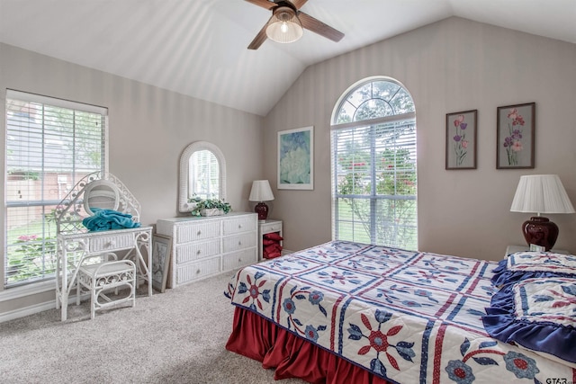 18400 Woodhollow Dr, Flint, TX 75762 - bedroom featuring lofted ceiling, carpet, and a ceiling fan