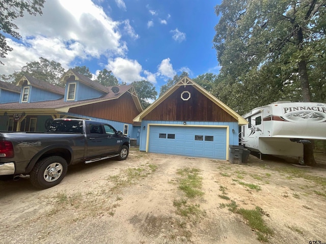 exterior space featuring a garage