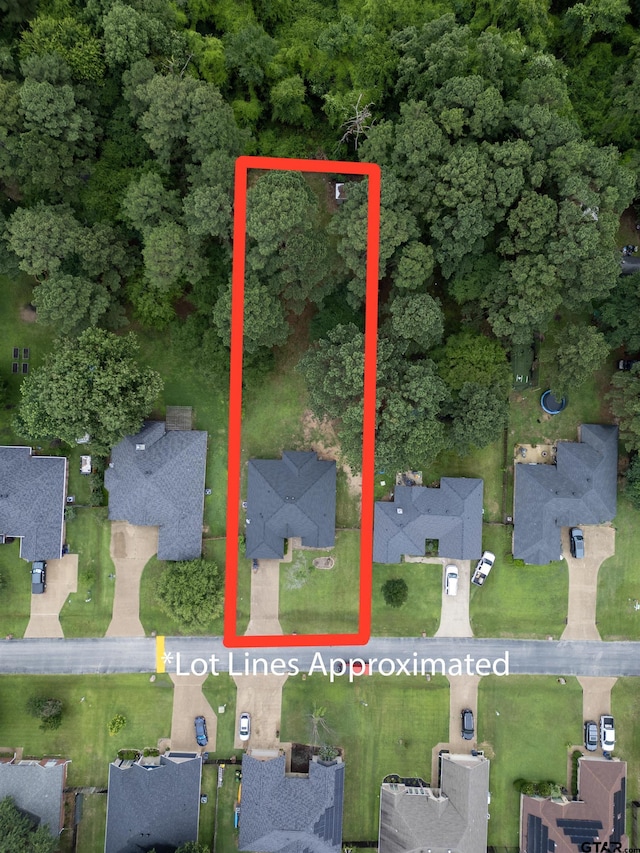 21327 Altuda Ln, Flint, TX 75762 - aerial overview of property's location with property boundaries highlighted and nearby suburban area