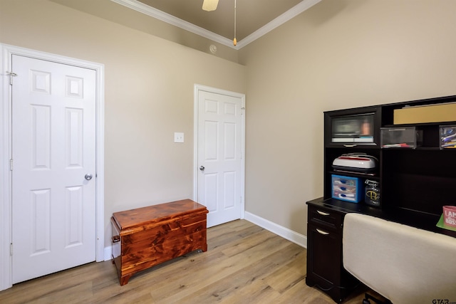 21327 Altuda Ln, Flint, TX 75762 - office space with crown molding and light wood-style floors