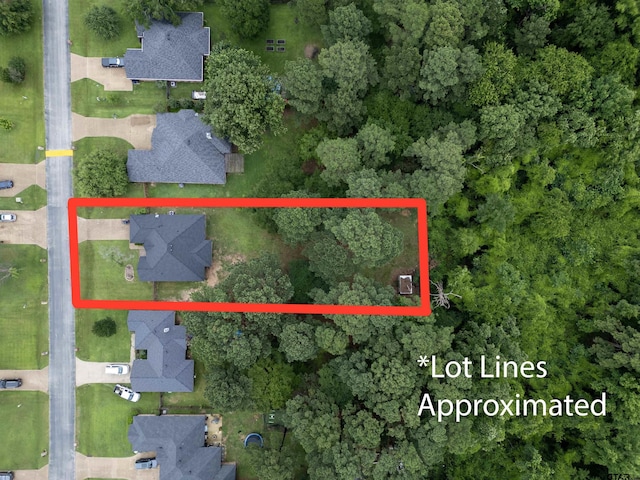 21327 Altuda Ln, Flint, TX 75762 - aerial perspective of suburban area with property boundaries highlighted
