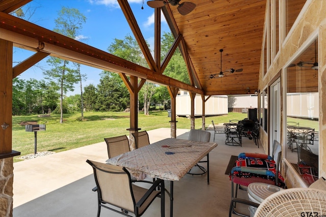 111 Little River Bnd, Quitman, TX 75783 - view of patio / terrace with outdoor dining area and a ceiling fan