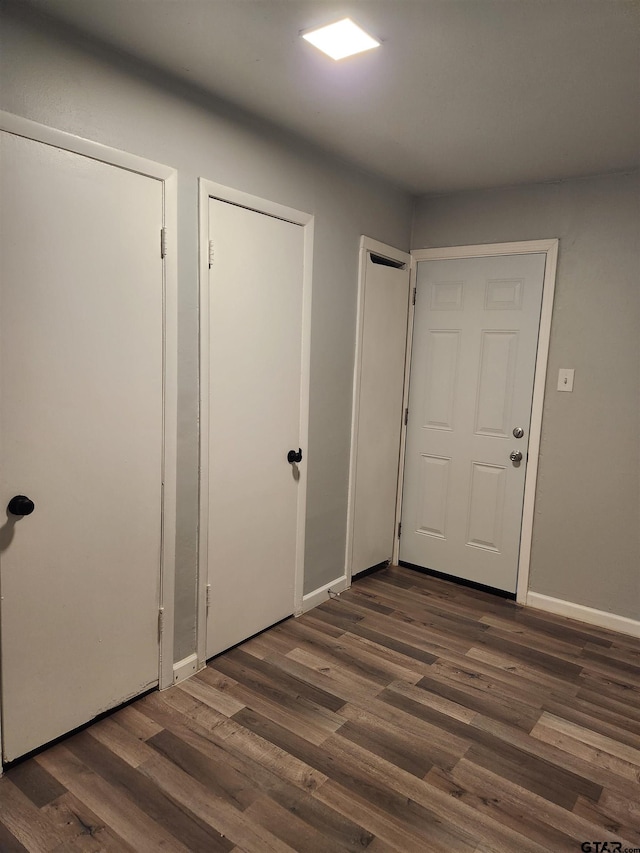 interior space featuring dark hardwood / wood-style flooring