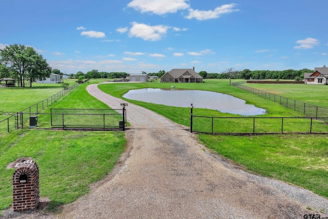 surrounding community with a yard and fence